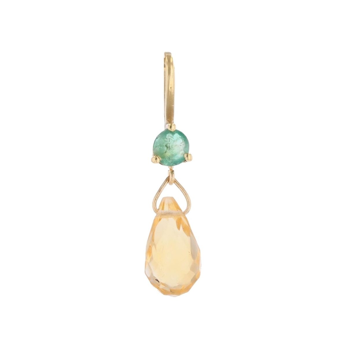 Pendentif en or jaune, émeraude et citrine - Castafiore