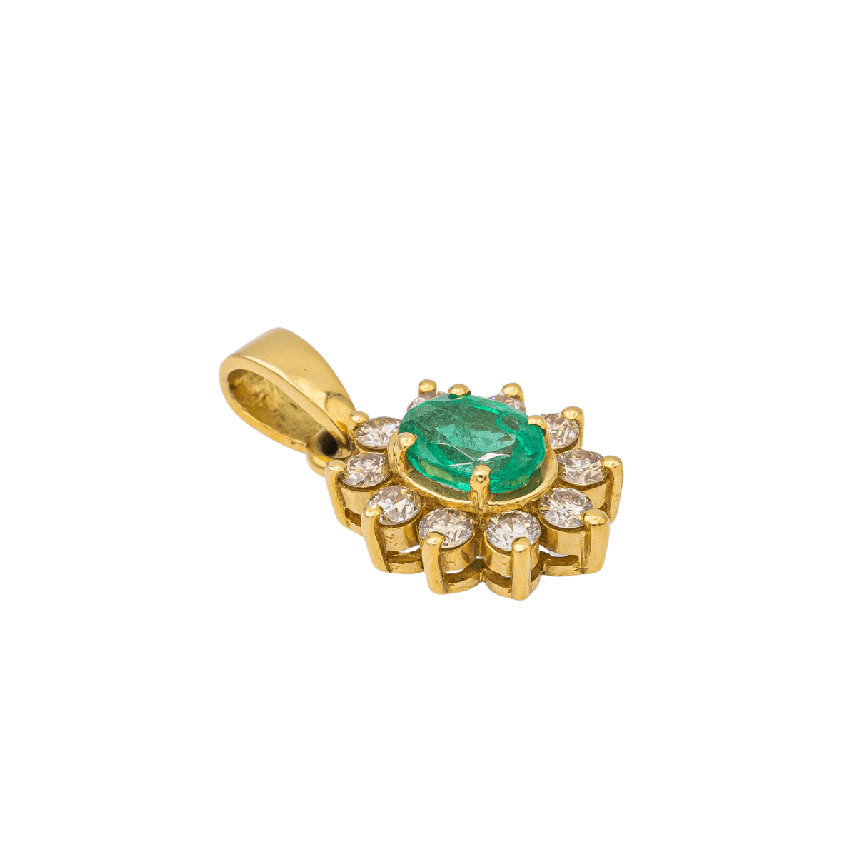 Pendentif en or jaune, émeraude et diamants - Castafiore