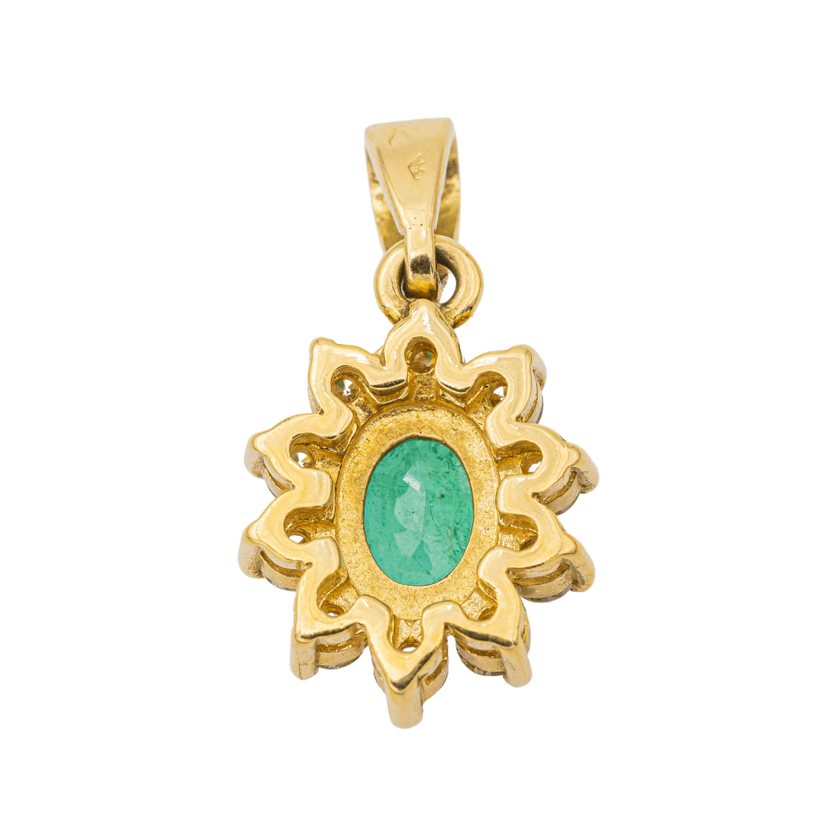 Pendentif en or jaune, émeraude et diamants - Castafiore