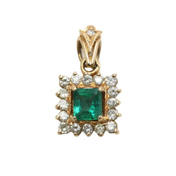 Pendentif en or jaune, émeraude et diamants - Castafiore