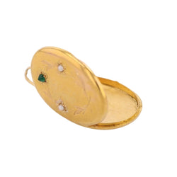 Pendentif en or jaune, émeraude et perles - Castafiore