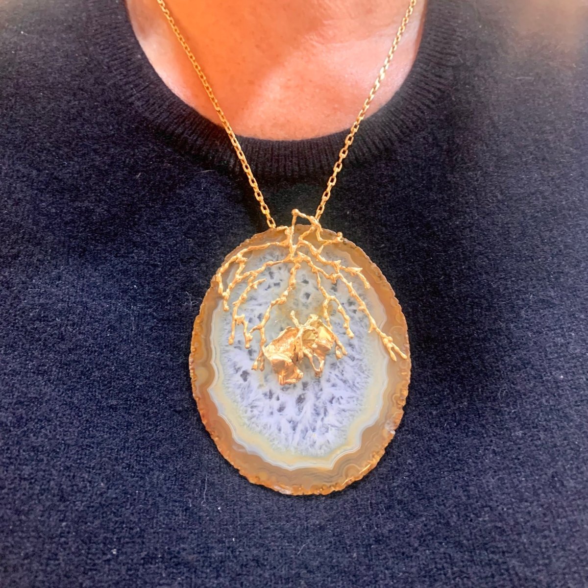 Pendentif en or jaune et agate - Castafiore