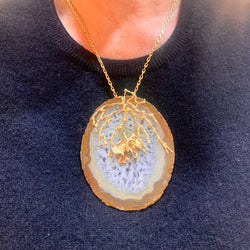 Pendentif en or jaune et agate - Castafiore