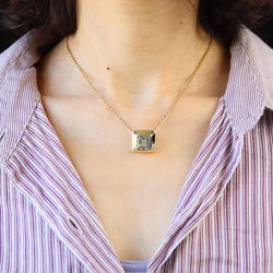 Pendentif en or jaune et aigue - marine - Castafiore