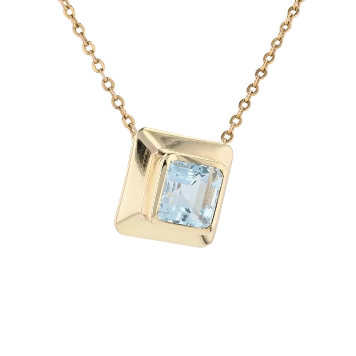 Pendentif en or jaune et aigue - marine - Castafiore