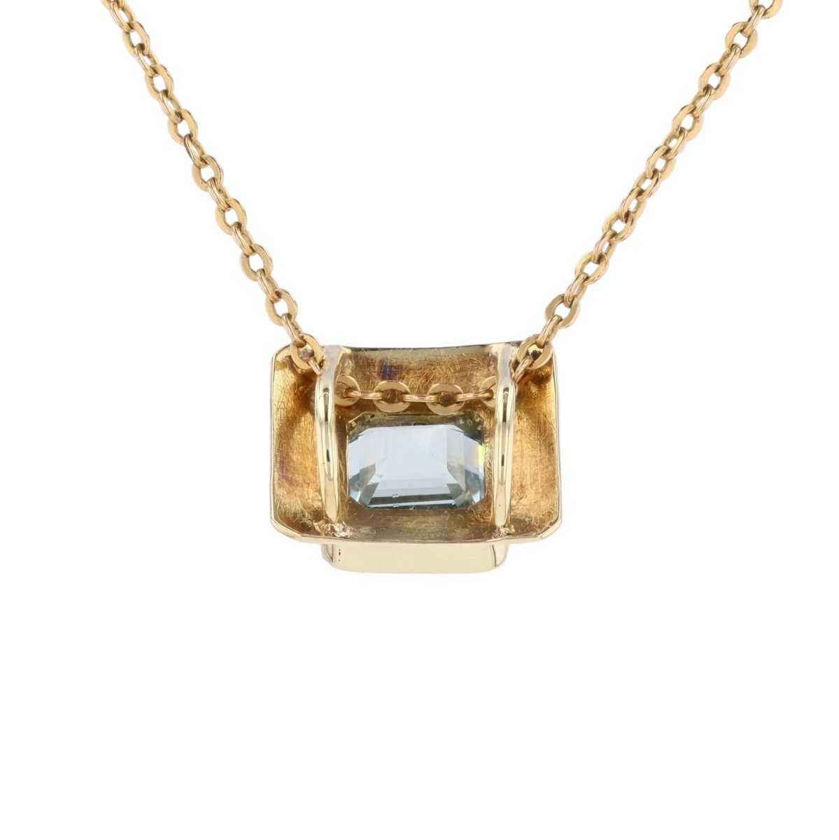 Pendentif en or jaune et aigue - marine - Castafiore