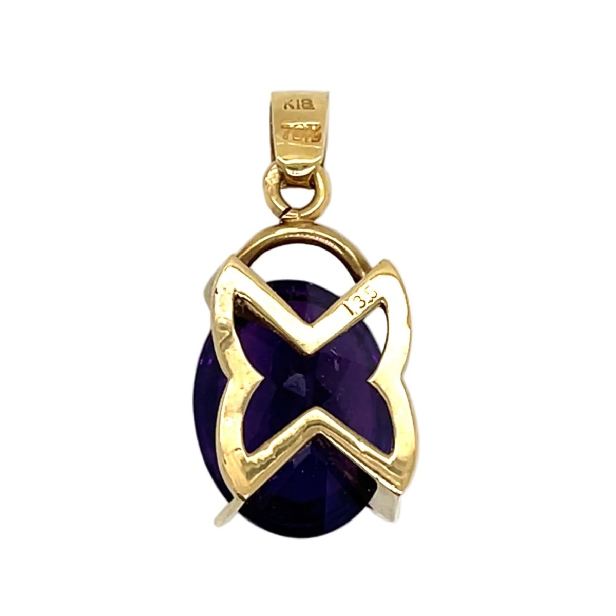 Pendant in yellow gold and amethyst