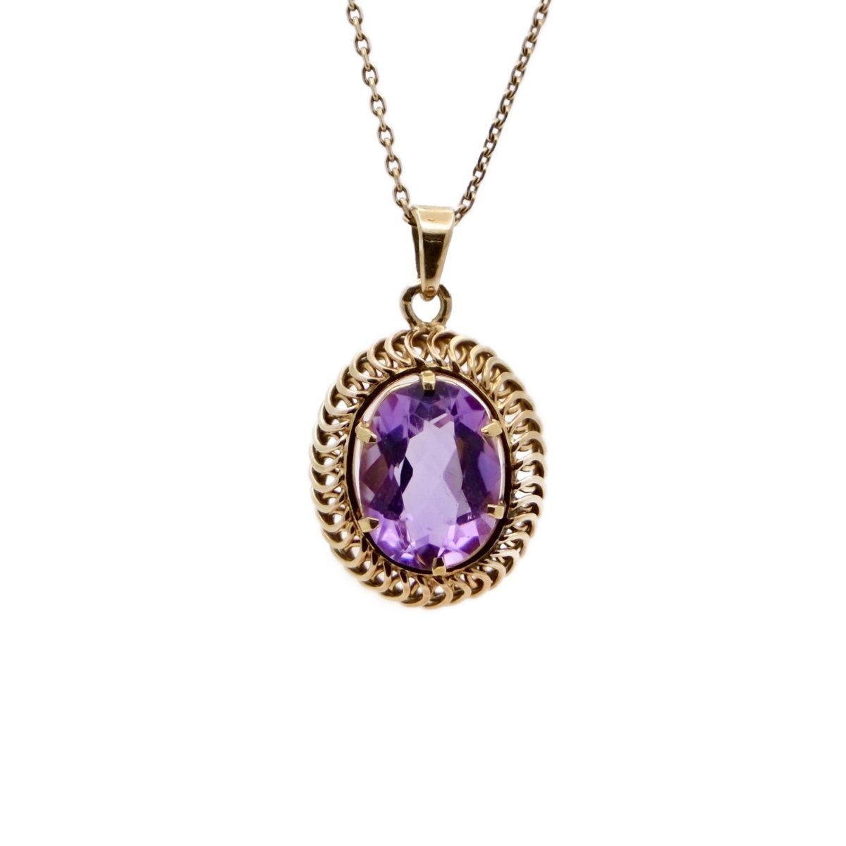 Pendentif en or jaune et améthyste - Castafiore