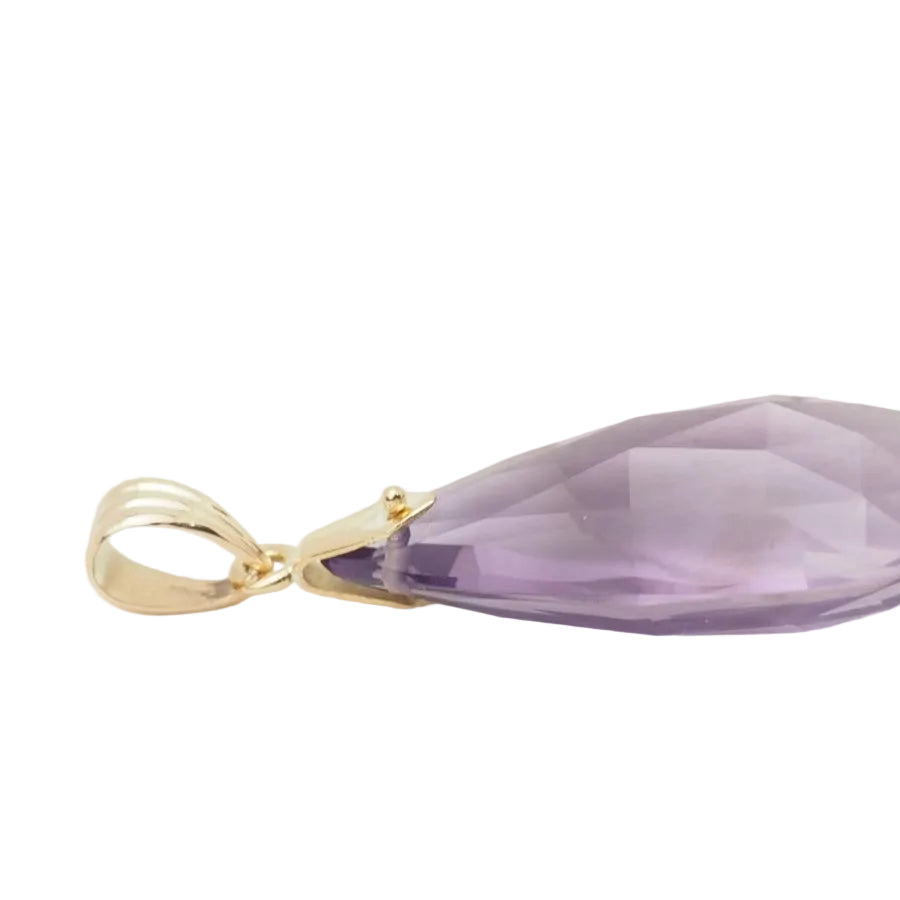 Pendentif en or jaune et Améthyste briolette - Castafiore