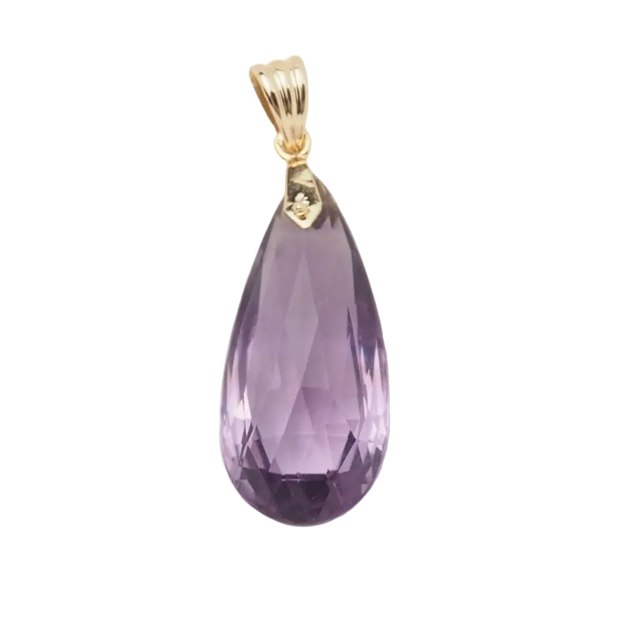 Pendentif en or jaune et Améthyste briolette - Castafiore