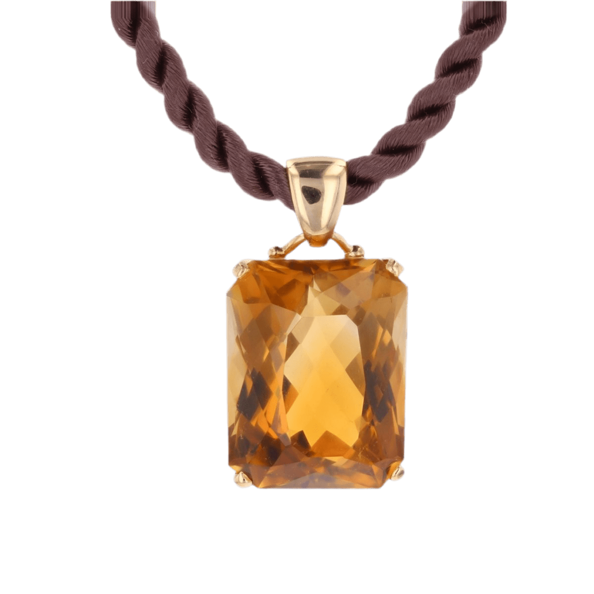 Pendentif en or jaune et citrine - Castafiore