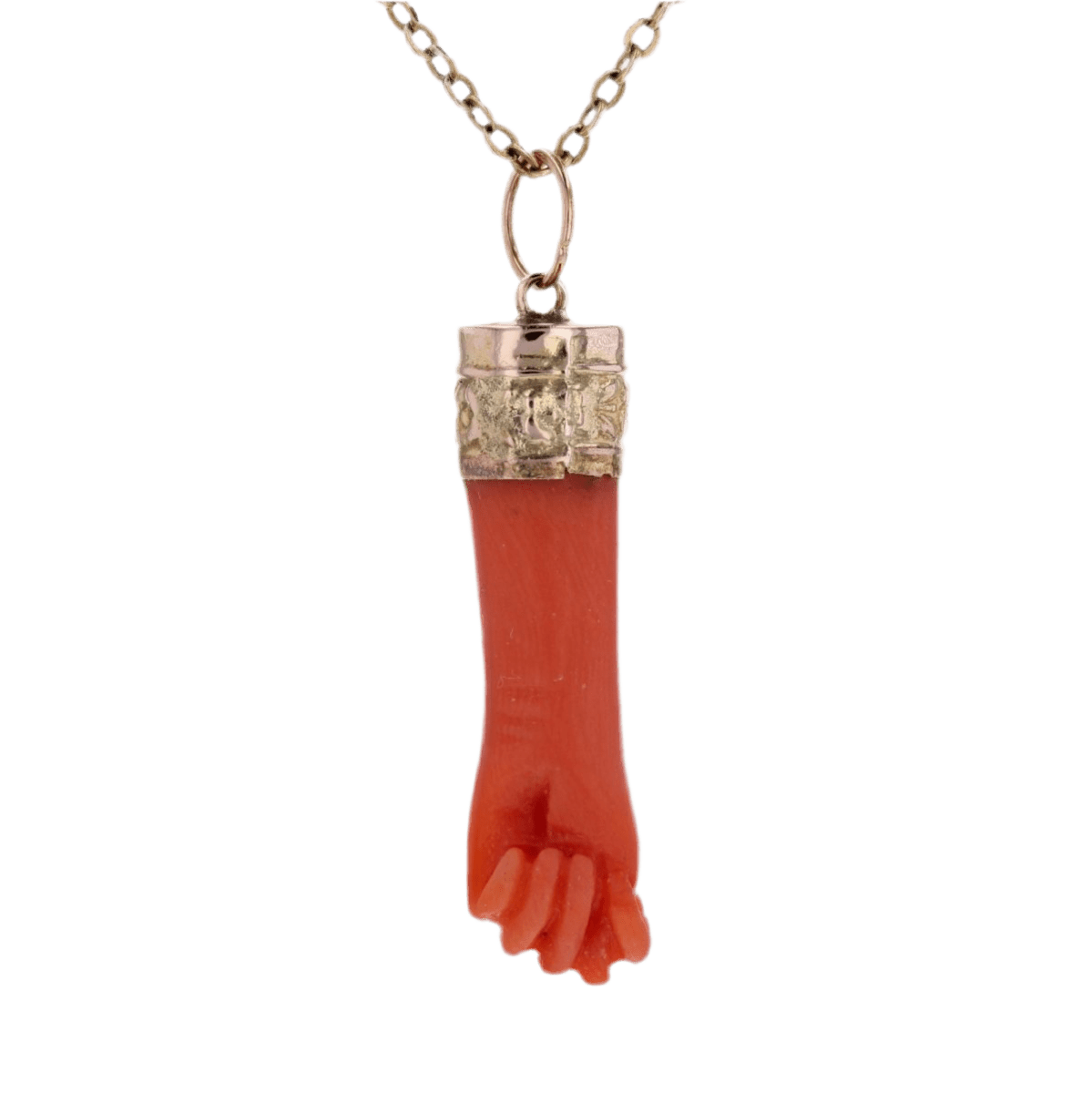Pendentif en or jaune et corail - Castafiore