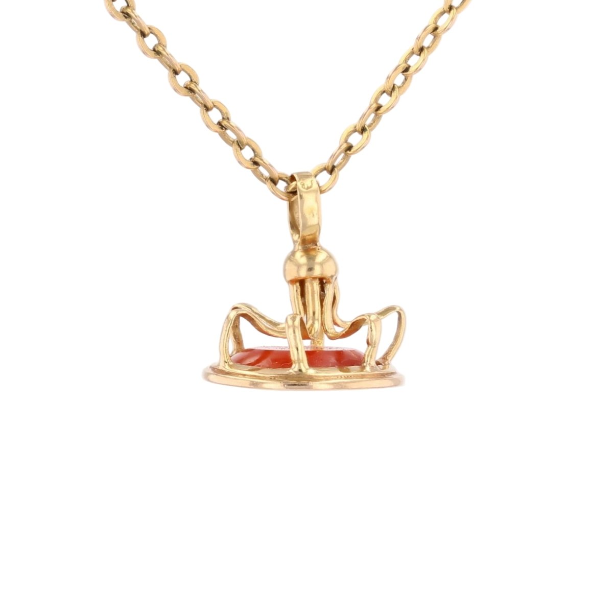 Pendentif en or jaune et cornaline - Castafiore