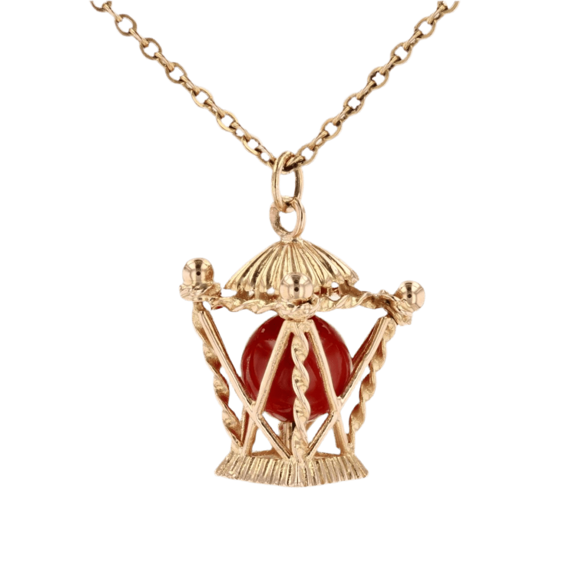 Pendentif en or jaune et cornaline - Castafiore
