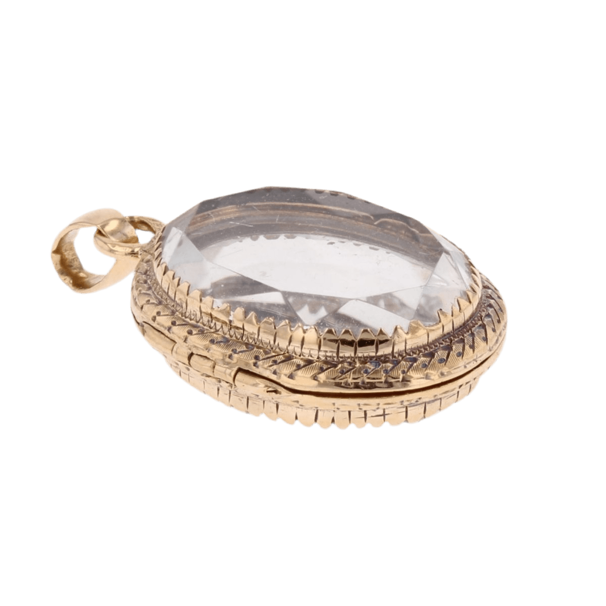 Pendentif en or jaune et cristal de roche - Castafiore