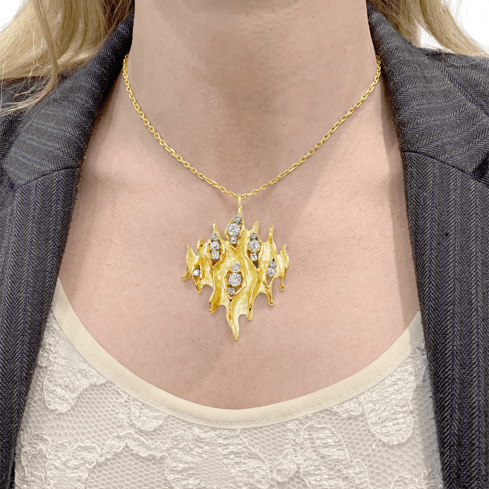 Pendentif en or jaune et diamants - Castafiore