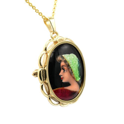 Pendentif en or jaune et émail - Castafiore