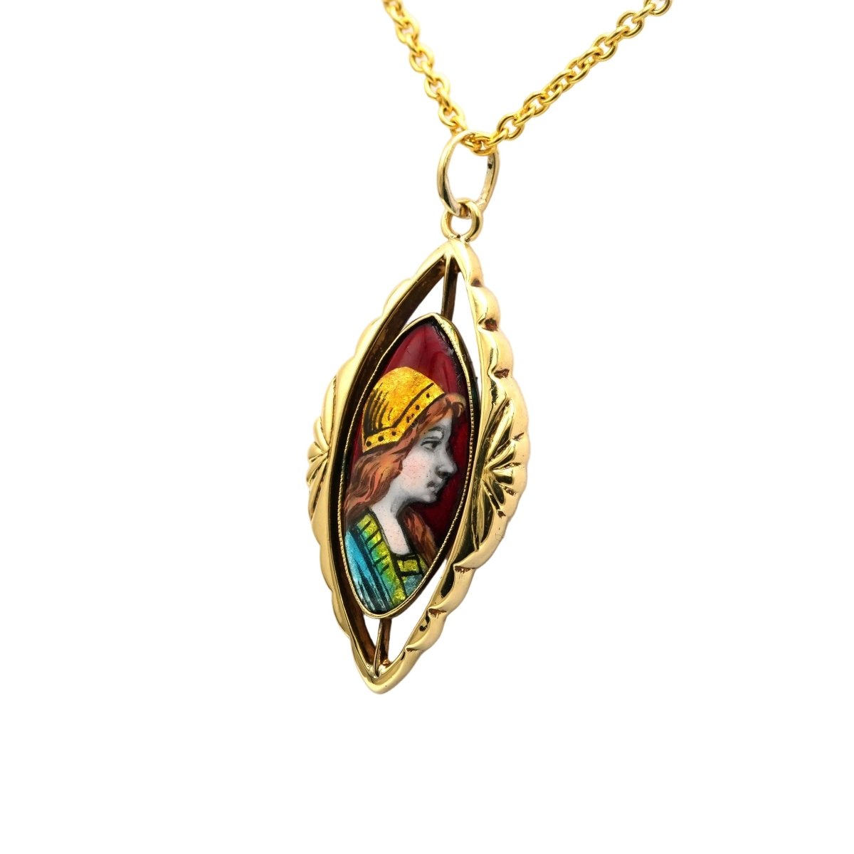 Pendentif en or jaune et émail - Castafiore