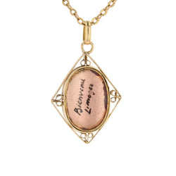 Limoges enamel pendant yellow gold
