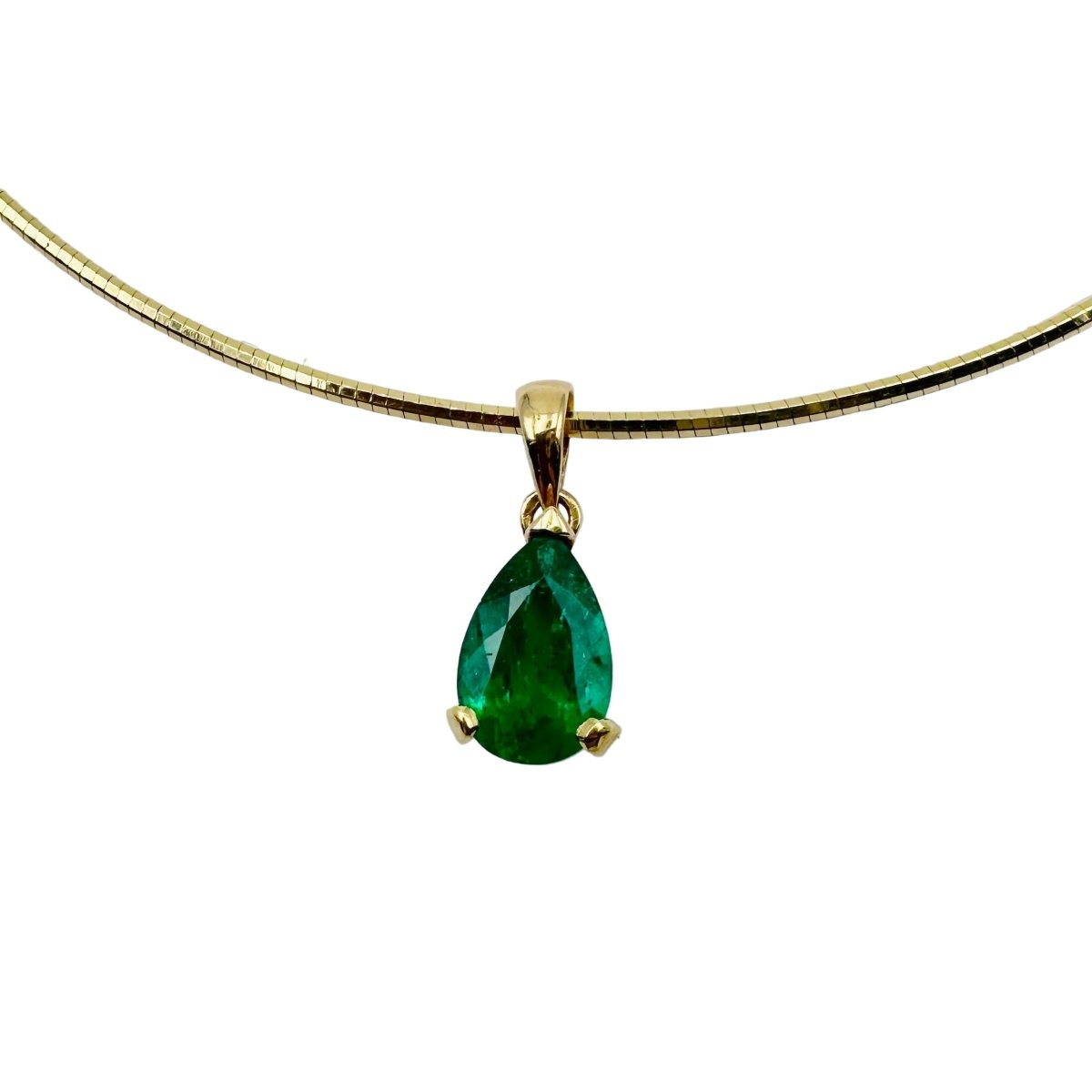 Pendentif en or jaune et émeraude - Castafiore