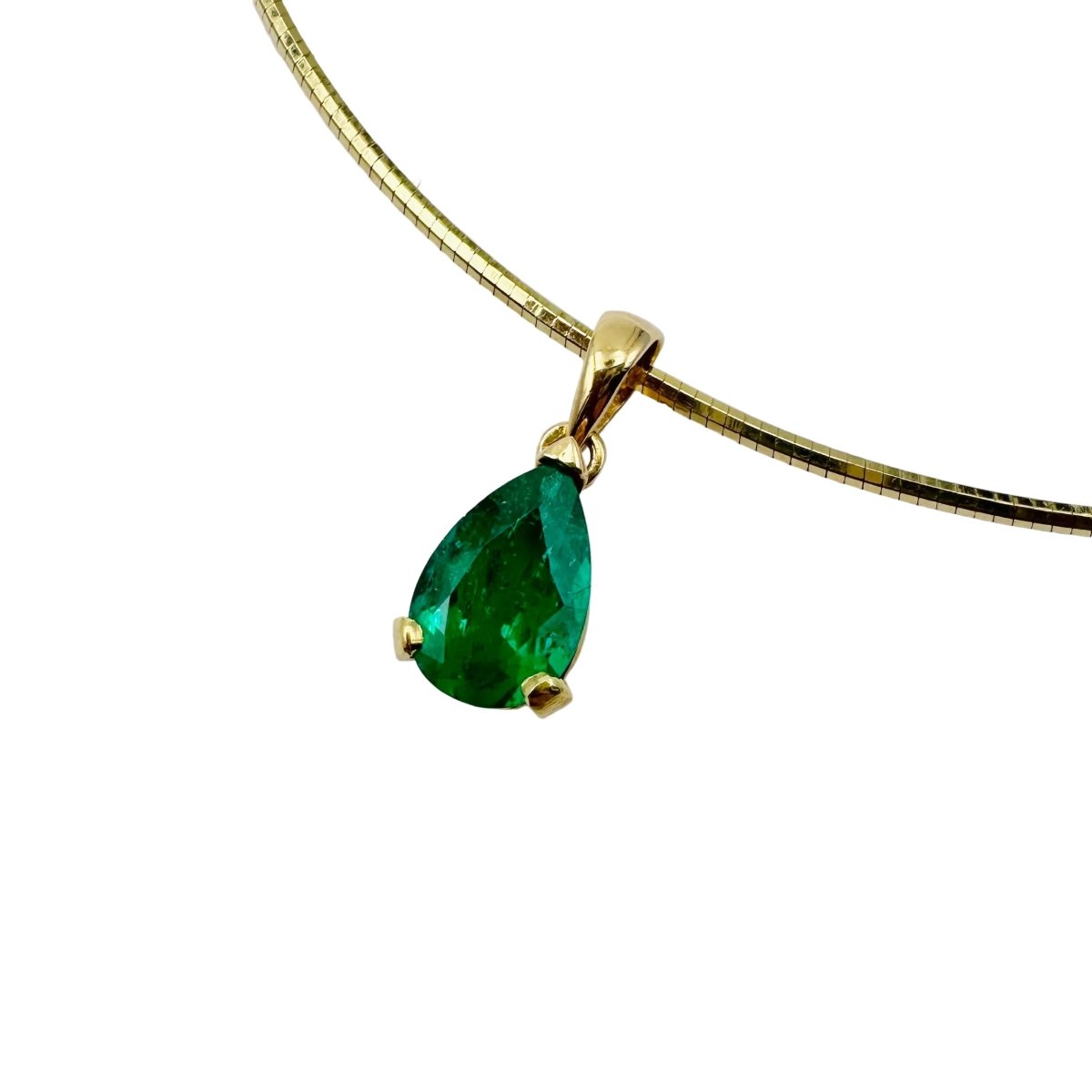 Pendentif en or jaune et émeraude - Castafiore