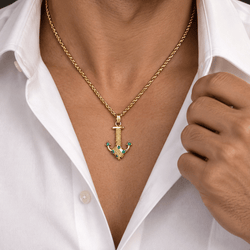 Pendentif en or jaune et émeraudes - Castafiore