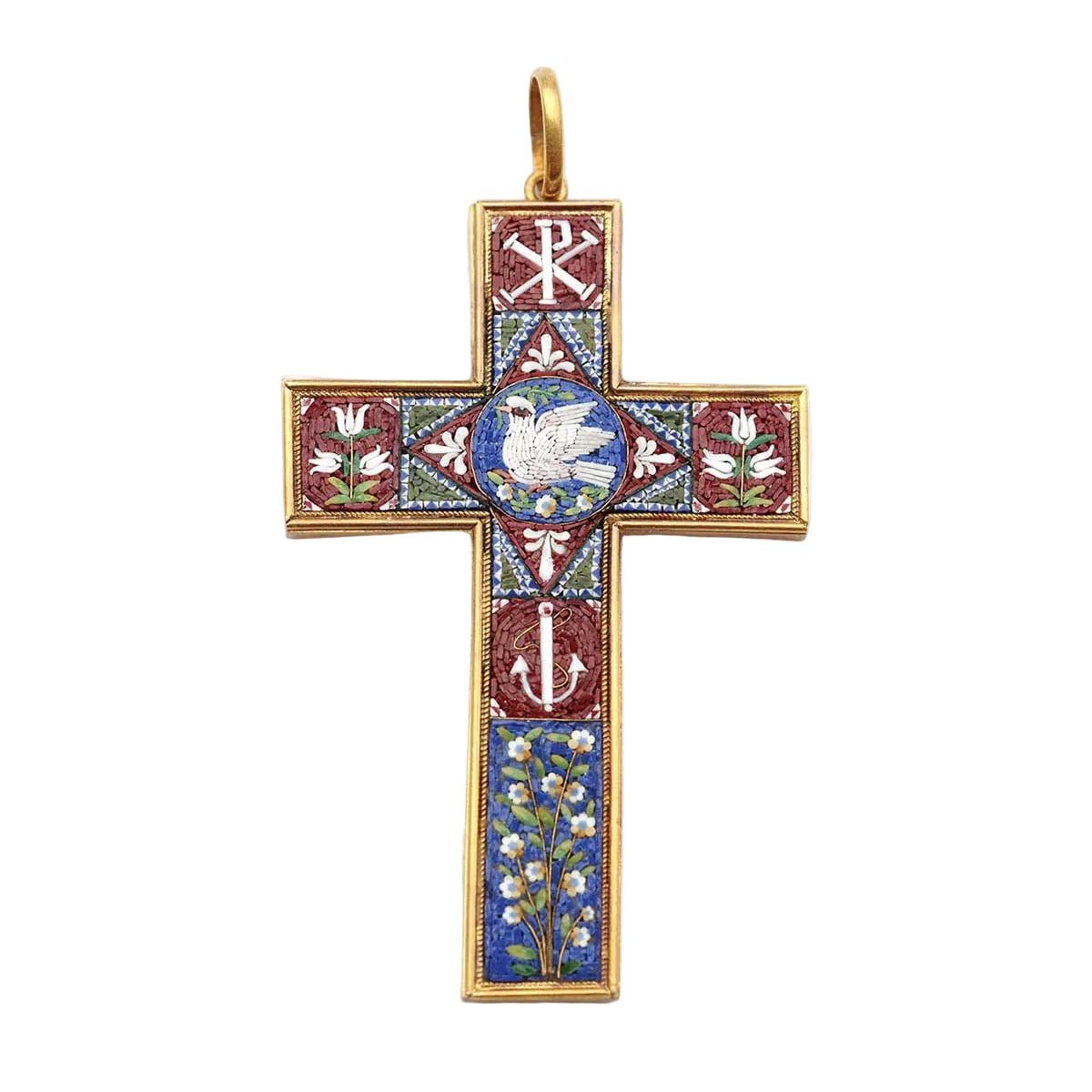 Pendentif en or jaune et mosaïques - Castafiore