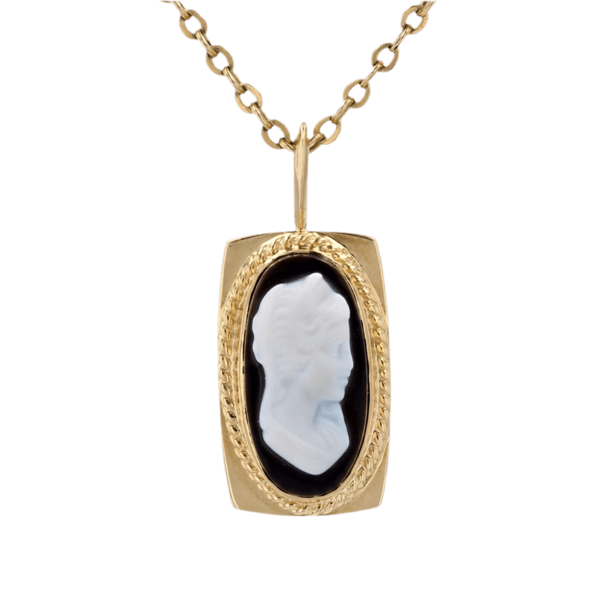 Pendentif en or jaune et onyx - Castafiore