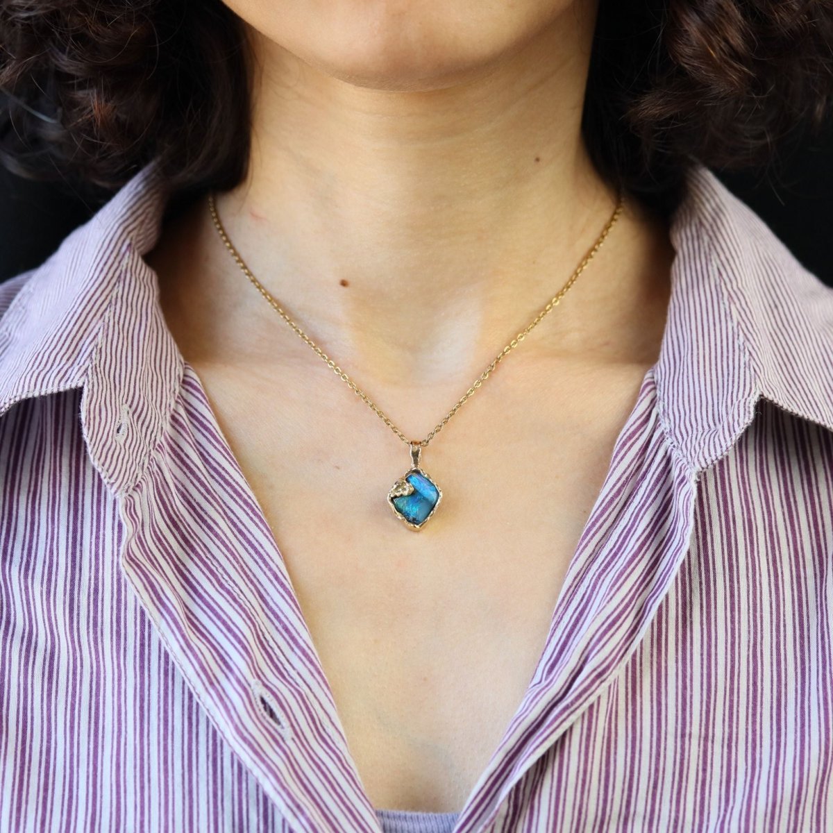 Pendentif en or jaune et opale - Castafiore