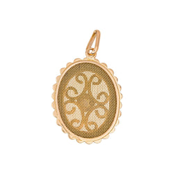 Yellow gold half pearl pendant