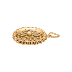 Yellow gold half pearl pendant