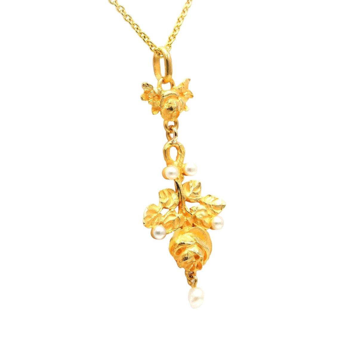 Pendentif en or jaune et perles - Castafiore