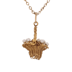 Pendentif en or jaune et perles - Castafiore