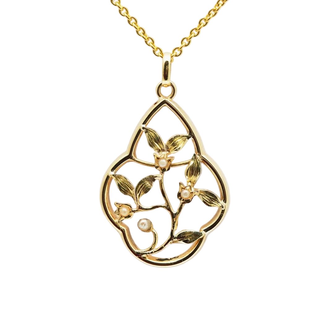 Pendentif en or jaune et perles - Castafiore