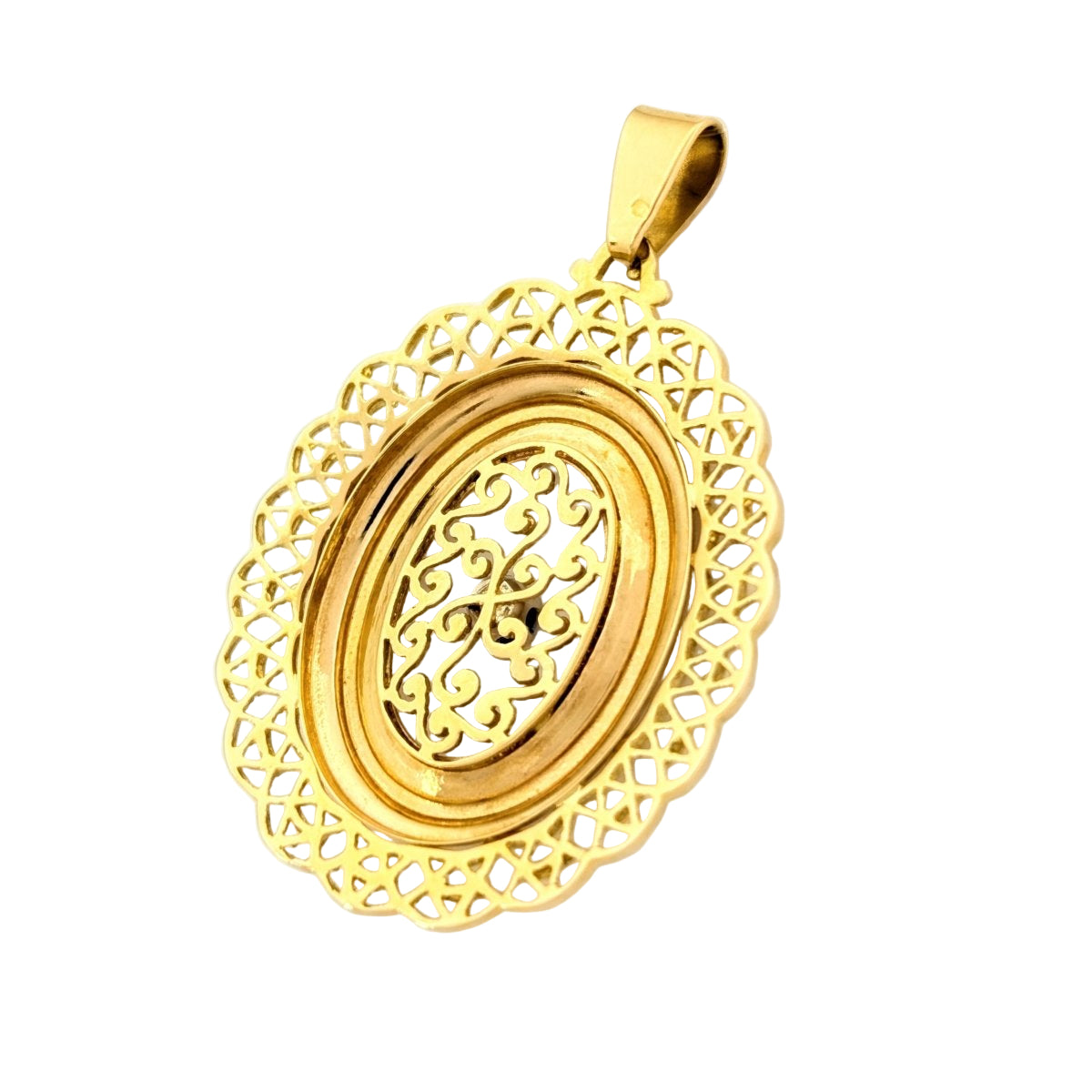 Pendentif en or jaune et pierre bleue - Castafiore