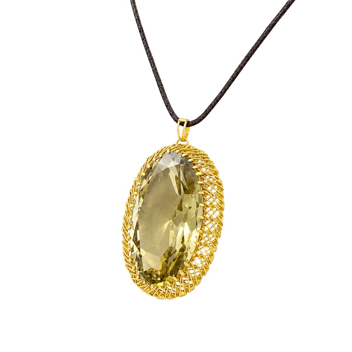 Pendentif en or jaune et prasiolite - Castafiore