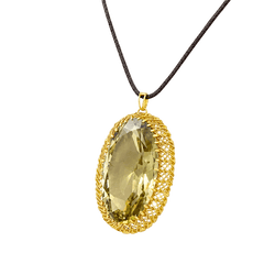 Pendentif en or jaune et prasiolite - Castafiore