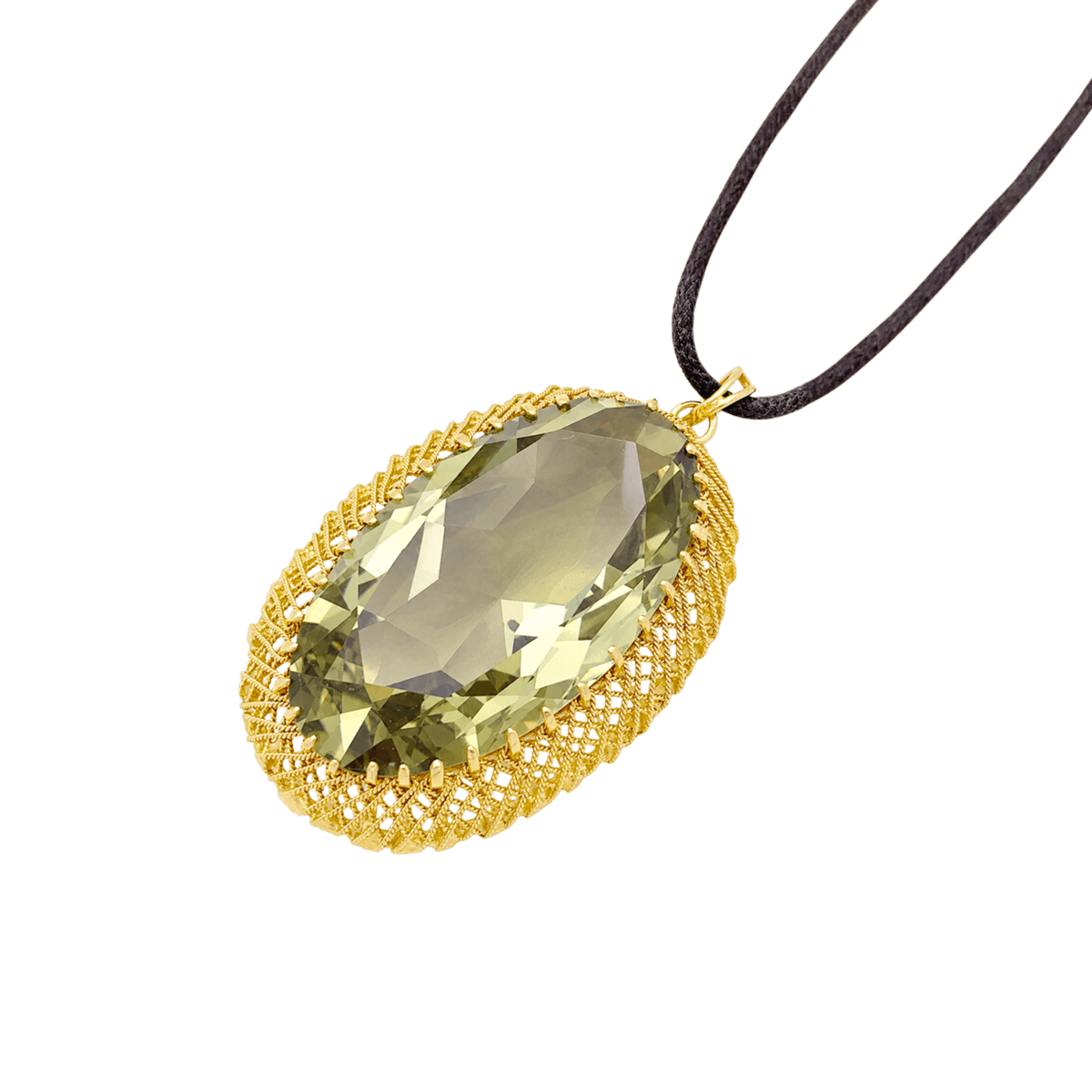 Pendentif en or jaune et prasiolite - Castafiore