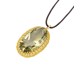 Pendentif en or jaune et prasiolite - Castafiore