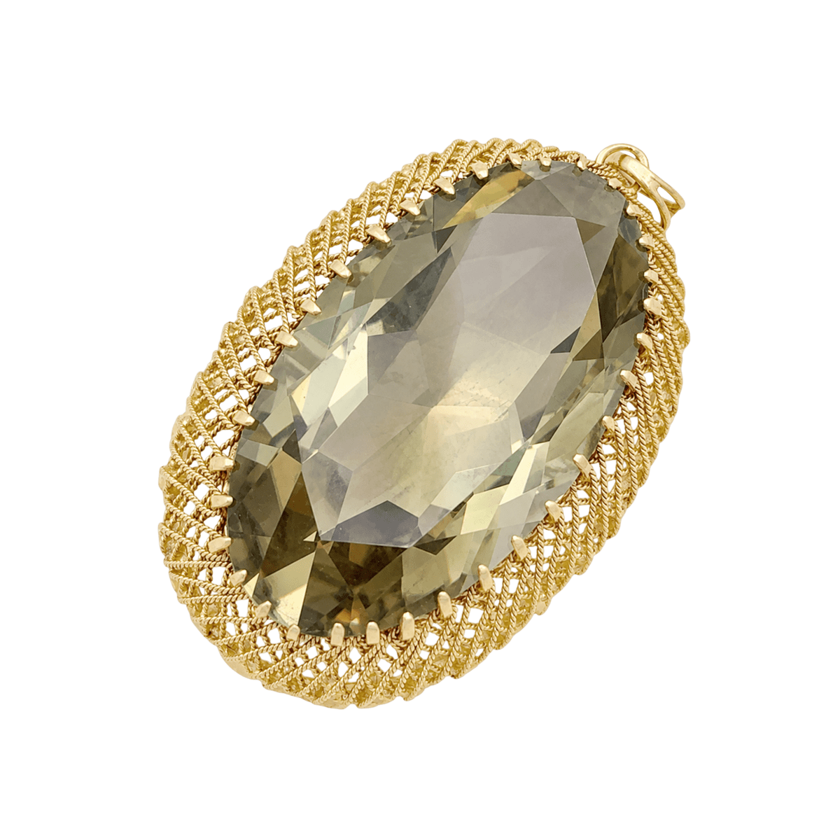 Pendentif en or jaune et prasiolite - Castafiore