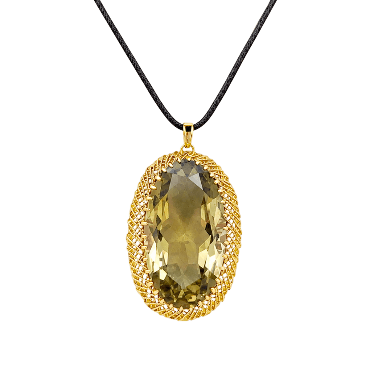 Pendentif en or jaune et prasiolite - Castafiore