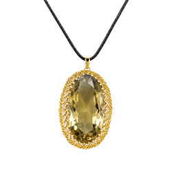 Pendentif en or jaune et prasiolite - Castafiore