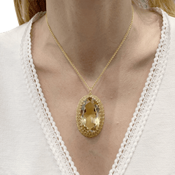 Pendentif en or jaune et prasiolite - Castafiore
