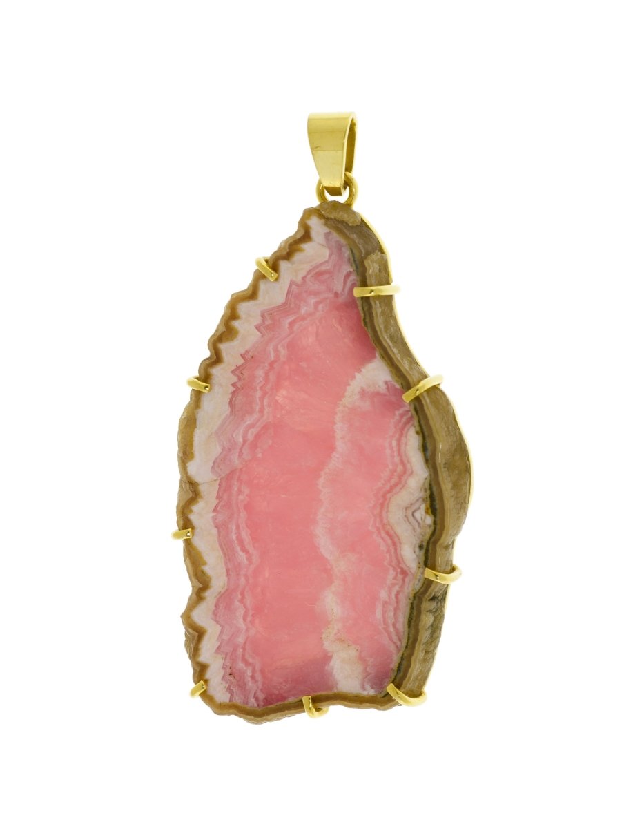 Pendentif en or jaune et rhodochrosite - Castafiore