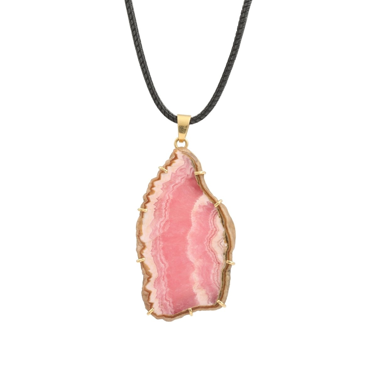 Pendentif en or jaune et rhodochrosite - Castafiore