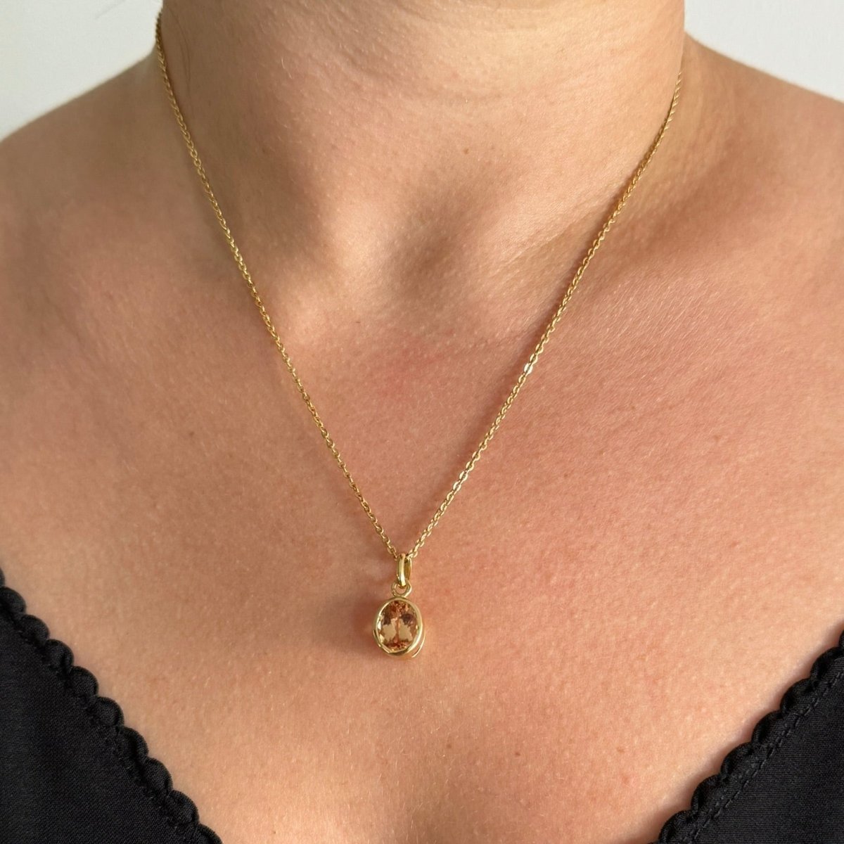 Pendentif en or jaune et topaze - Castafiore