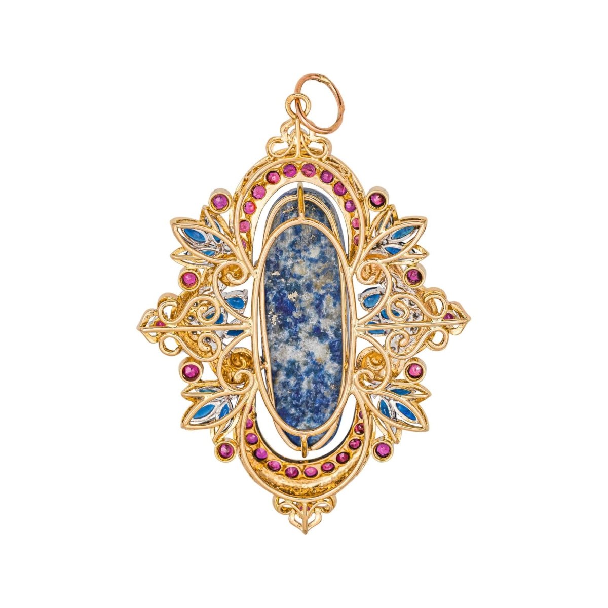 Lapis Lazuli yellow gold pendant