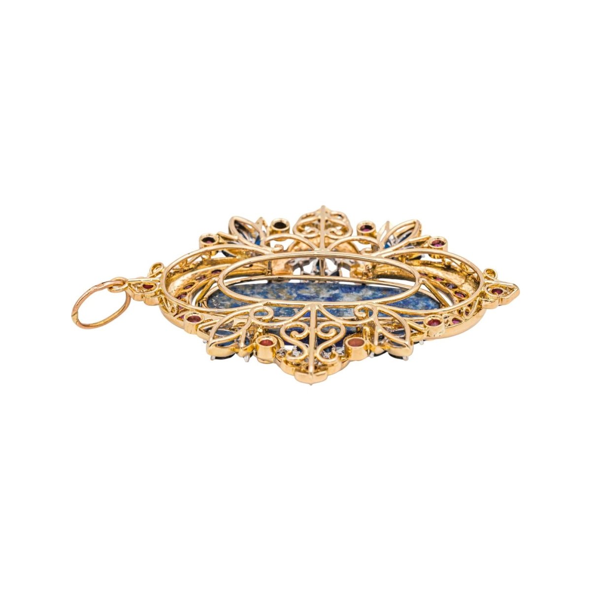 Lapis Lazuli yellow gold pendant