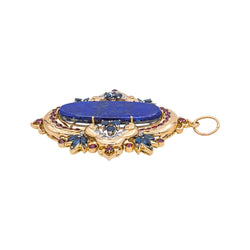 Pendentif en or jaune, lapis - lazuli, rubis, saphirs et diamants - Castafiore
