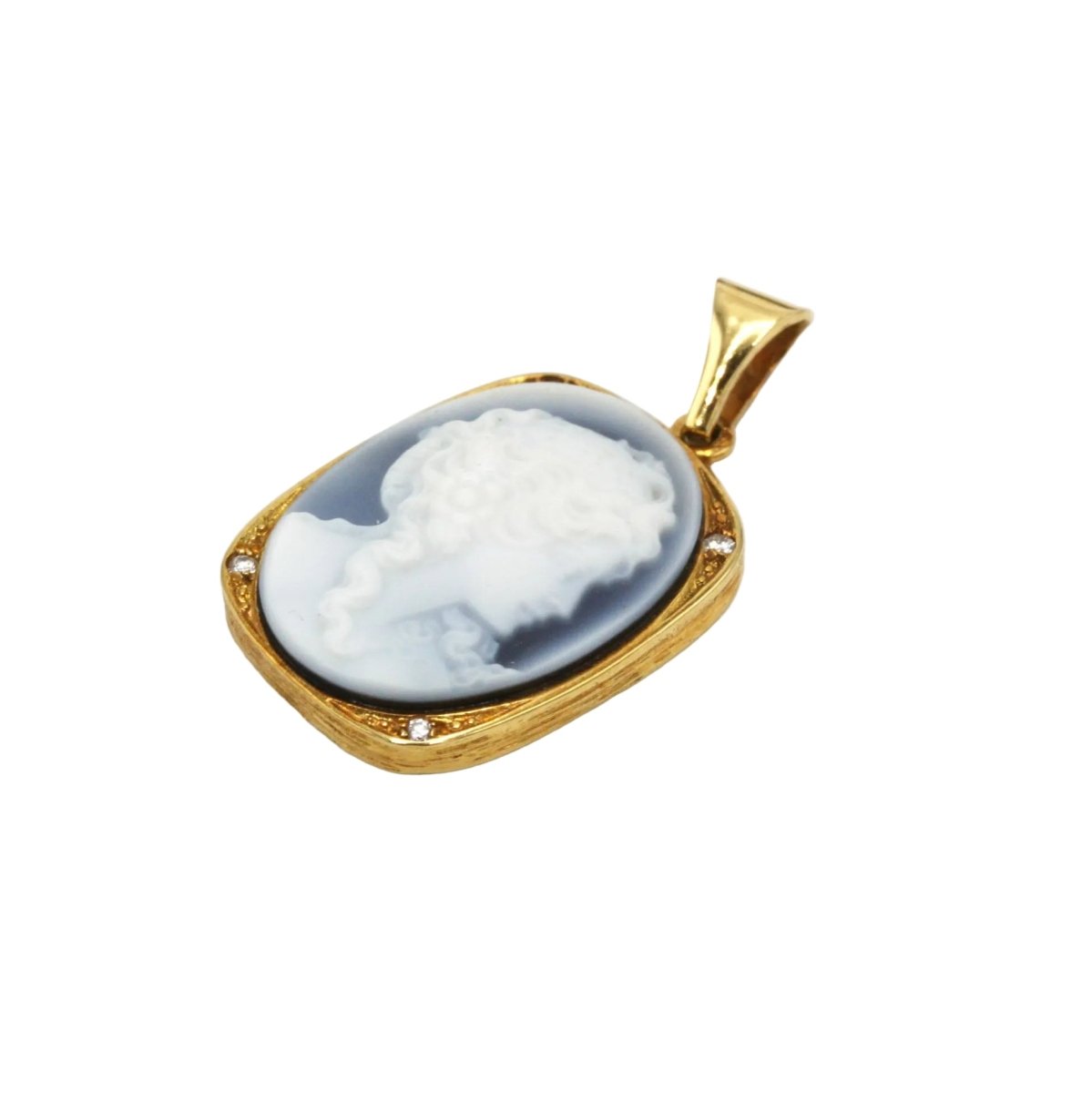 Pendentif en or jaune, onyx et diamants - Castafiore